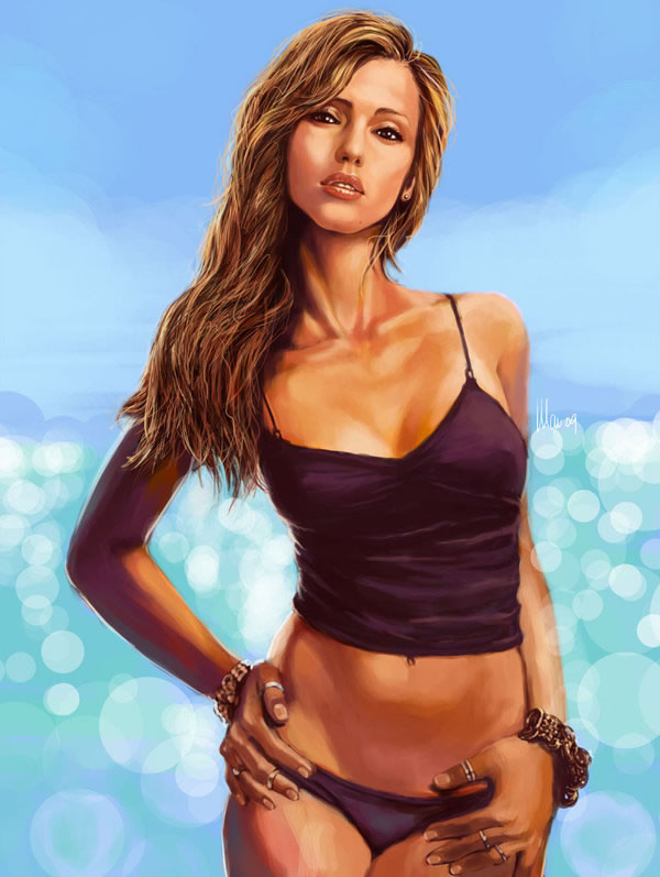 Jessica Alba - Colored Drawing