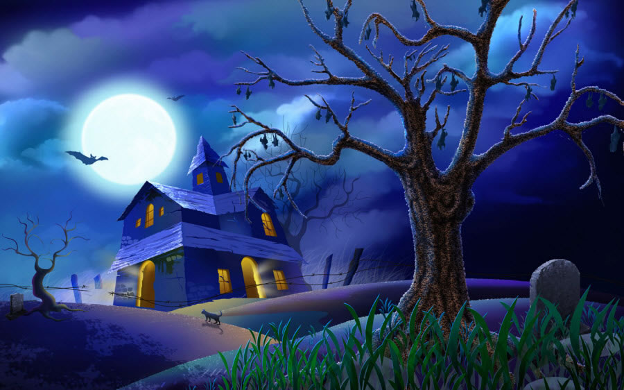 Halloween Blue Wallpaper