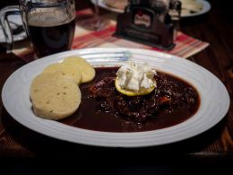 Czech bread and cherry soup