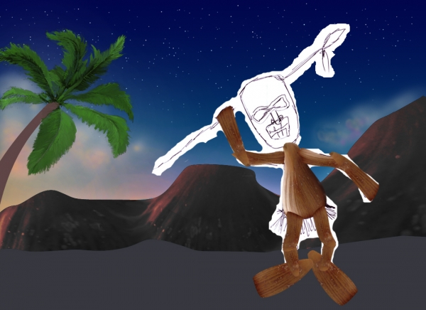 Creation of Nutty Native Tiki Man: Step 8