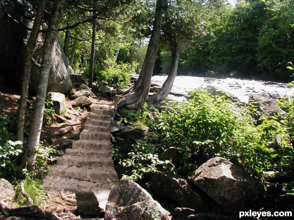 Creation of Sun-dappled Stairs to the Fall: Step 4