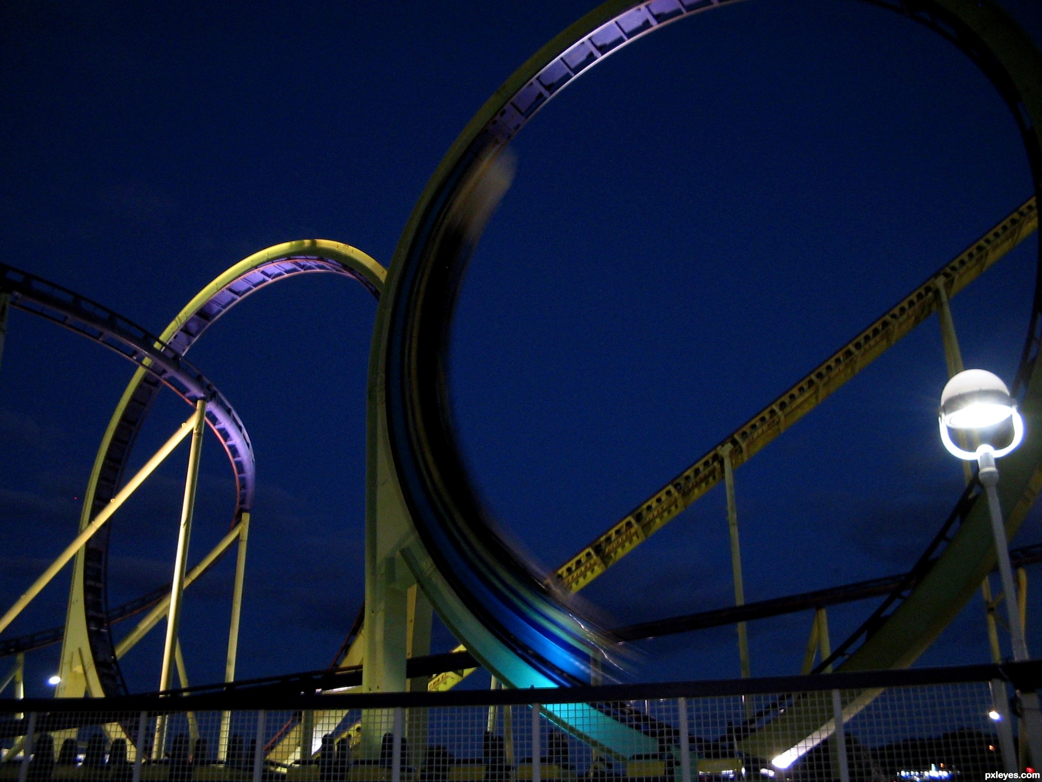 Coaster At Night Picture, By Unclejimmy For: Amusement Parks 