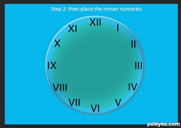 Creation of clock with roman numbers: Step 2