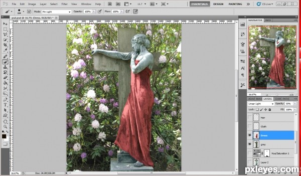 Creation of Lady in red: Step 2