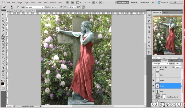 Creation of Lady in red: Step 3