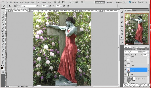 Creation of Lady in red: Step 4