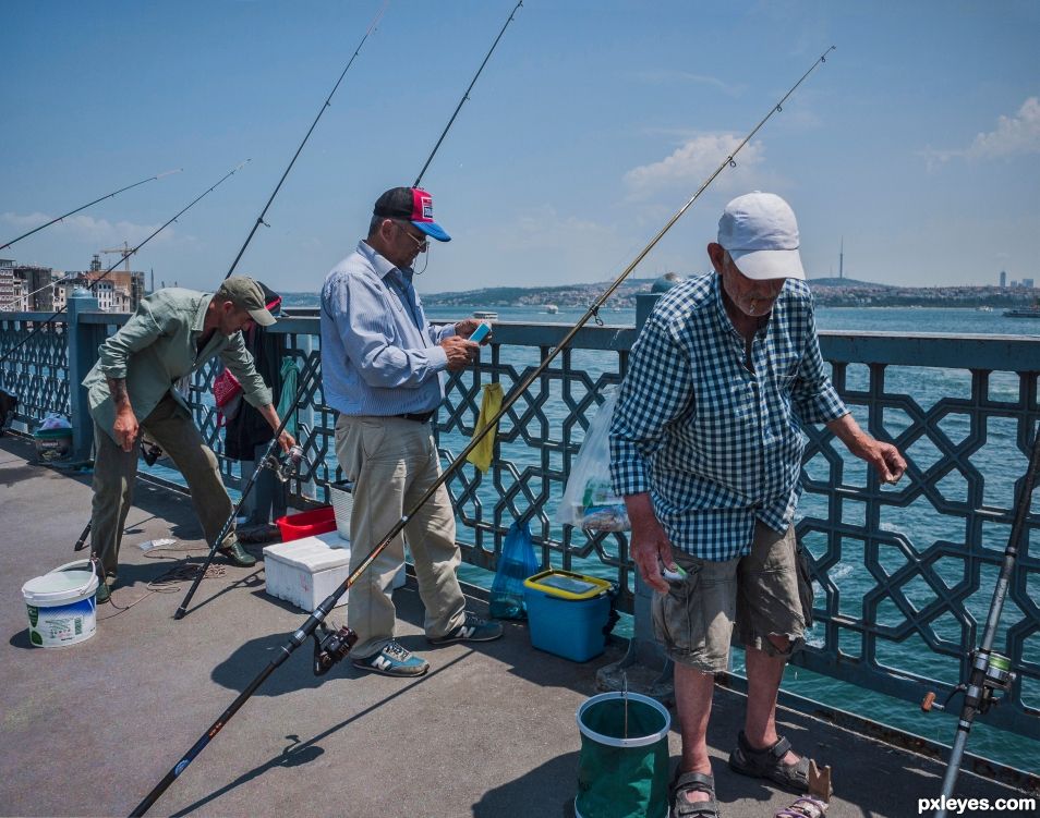 On Galata bridge