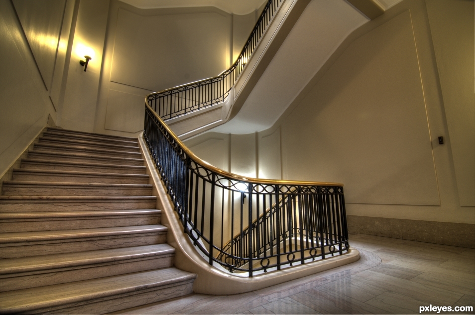 Marble & Brass Stairway