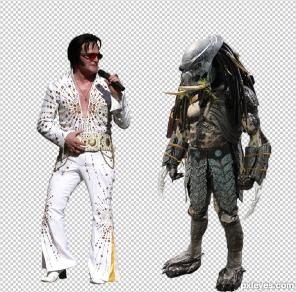 Creation of Elvis vs. Predator: Step 2