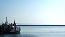 Towing vessel in harbour