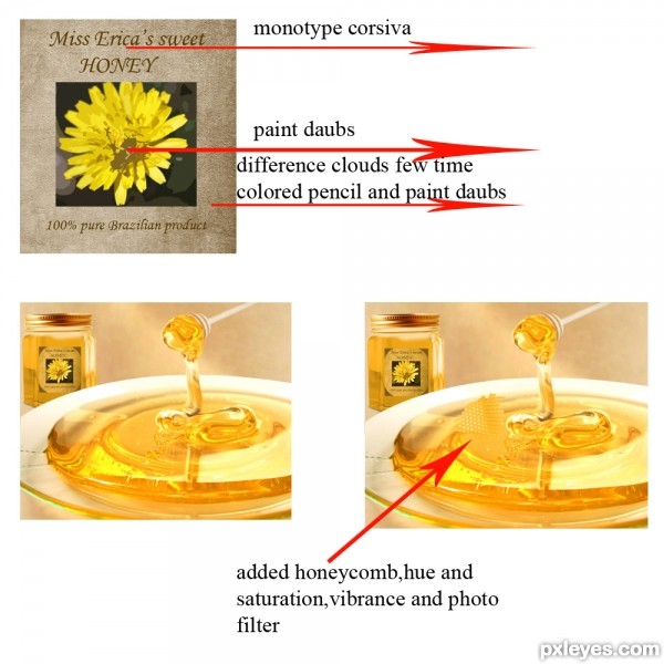 Creation of Miss Erica's Honey: Step 3