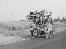 People on road