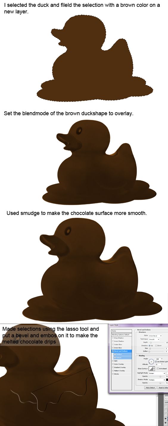 Creation of Chocolate Duck: Step 2