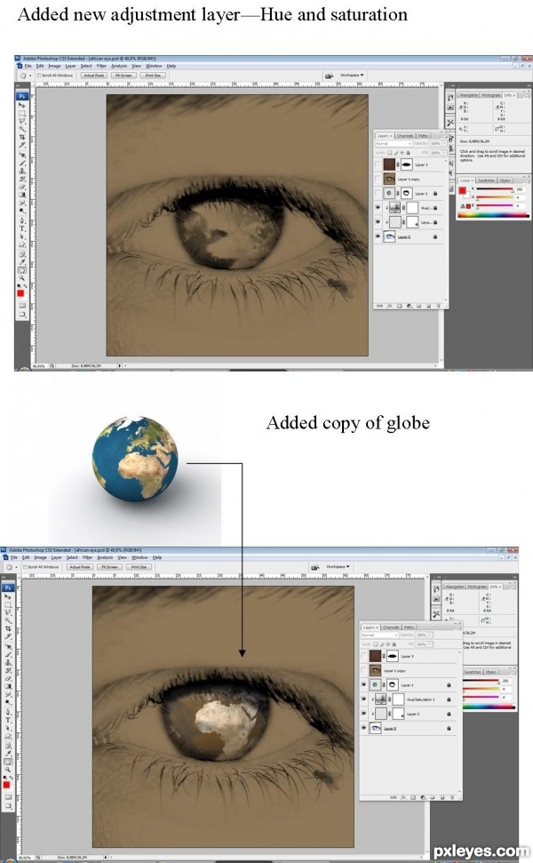 Creation of African eye: Step 2