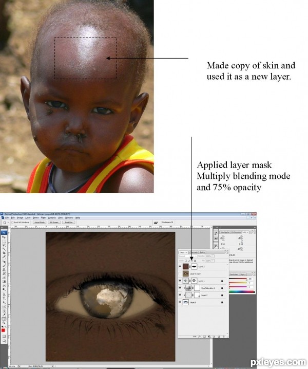 Creation of African eye: Step 3