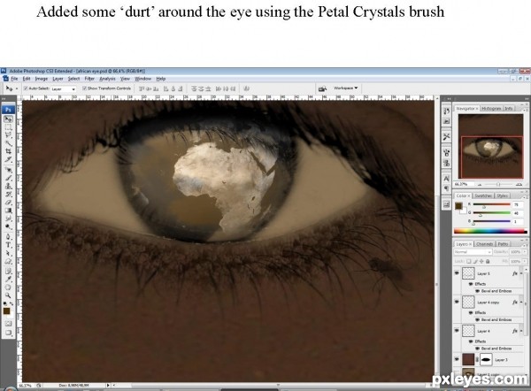 Creation of African eye: Step 4