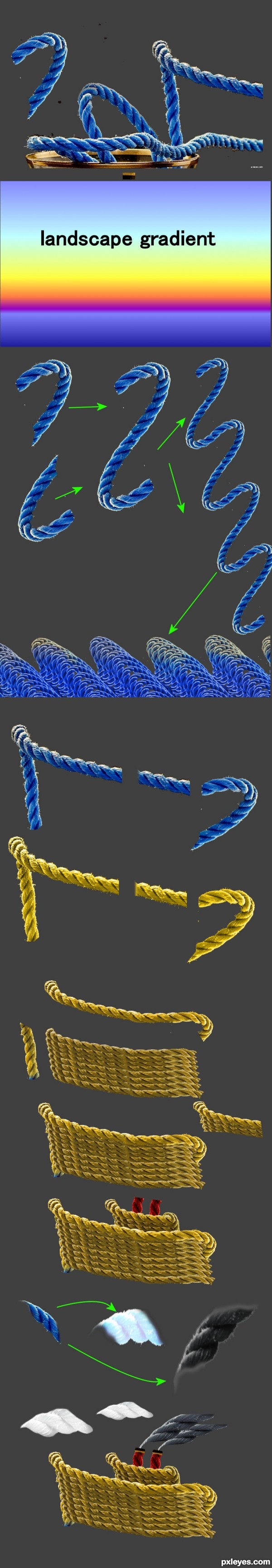 Creation of seaworthy rope: Step 1