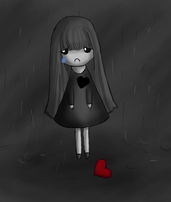 sad broken hearts to draw
