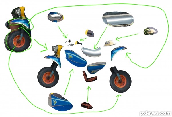 Creation of Taxi Motorcycle: Step 3