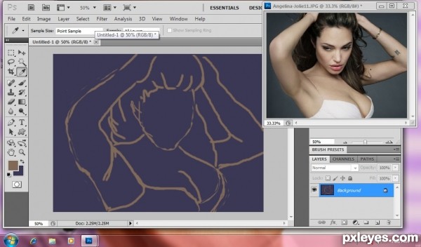 Creation of Angelina Jolie as Beauty Queen: Step 1