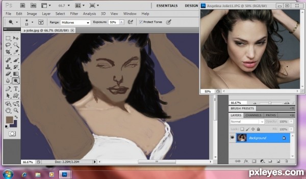 Creation of Angelina Jolie as Beauty Queen: Step 2