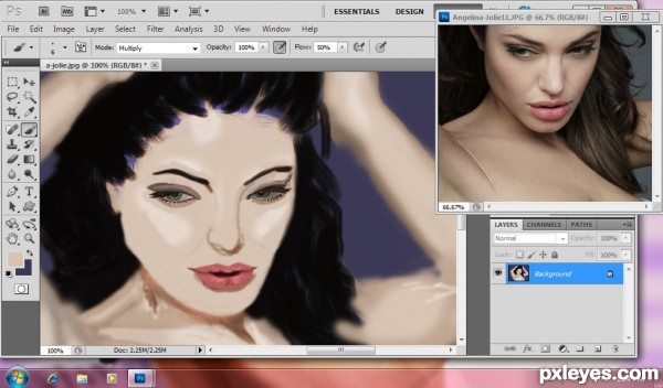 Creation of Angelina Jolie as Beauty Queen: Step 3