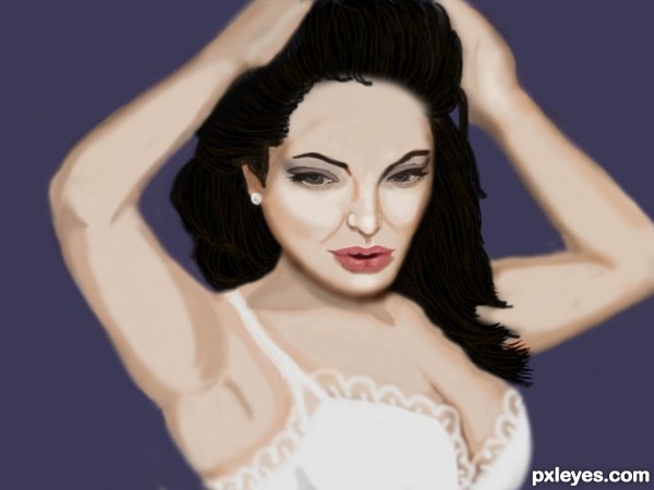 Creation of Angelina Jolie as Beauty Queen: Step 4