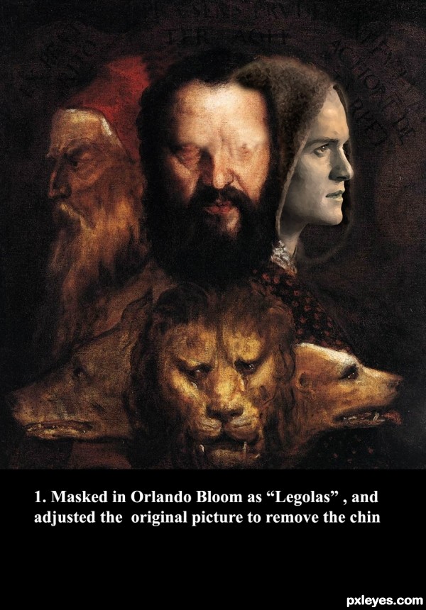 Creation of Titian meets Tolkien.: Step 1