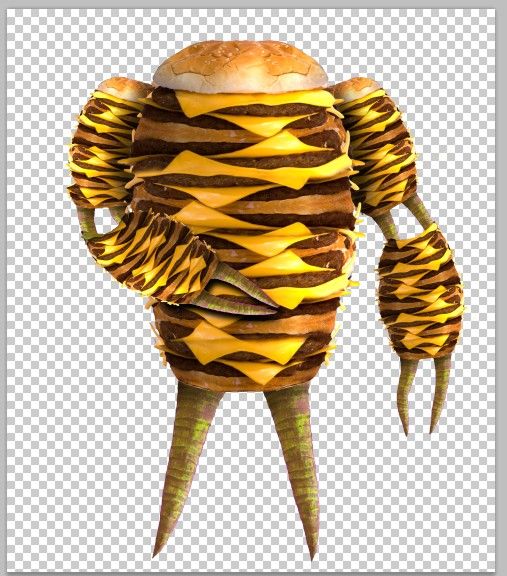 Creation of Cheeseburger Man: Step 9