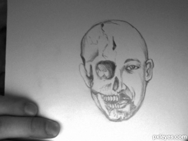 Creation of man with skull: Step 3