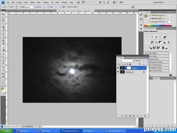 Creation of Full Moon at midnight.: Step 3