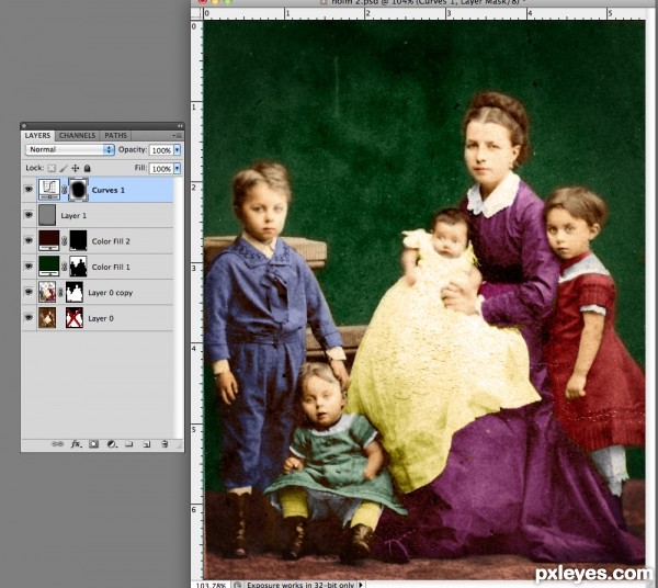 Creation of Old family photo: Step 6