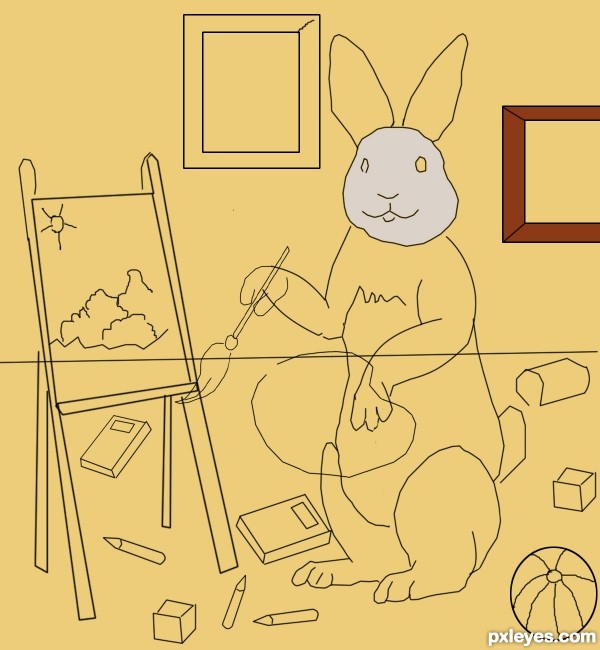 Creation of Messy Rabbit Painter: Step 1