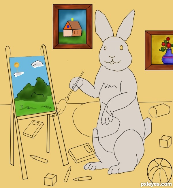 Creation of Messy Rabbit Painter: Step 2