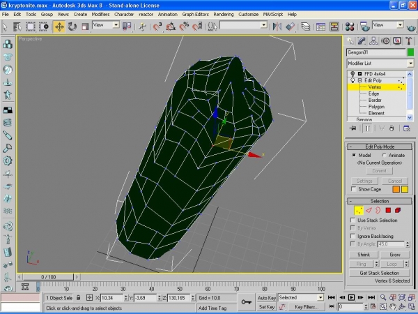 Creation of kryptonite crystal: Step 2