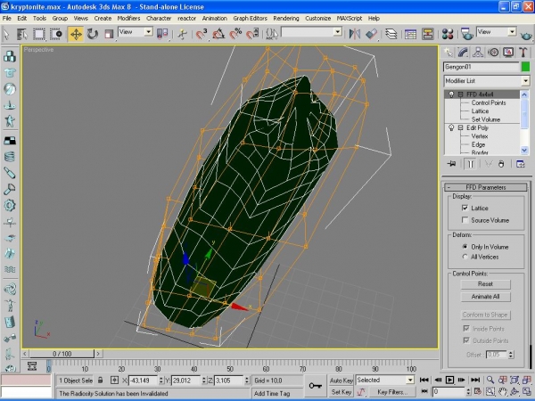 Creation of kryptonite crystal: Step 3