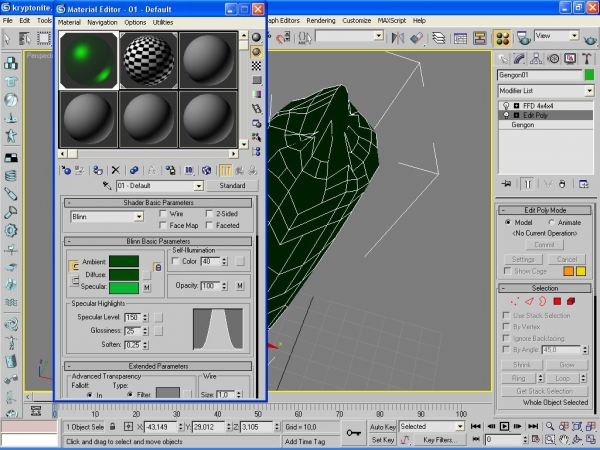 Creation of kryptonite crystal: Step 4