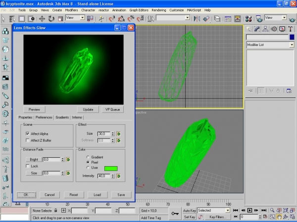 Creation of kryptonite crystal: Step 6