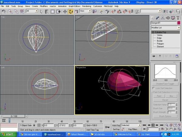 Creation of Ruby Oval Brilliant Cut: Step 2