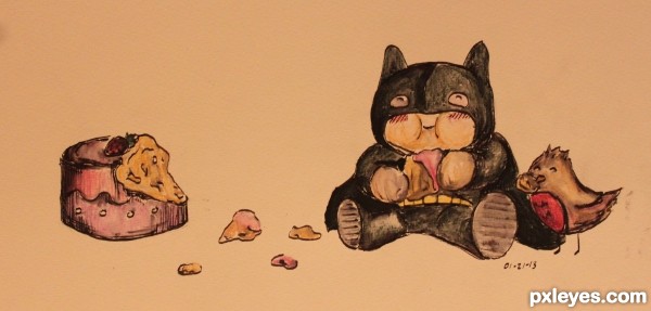 cute batman and robin drawing