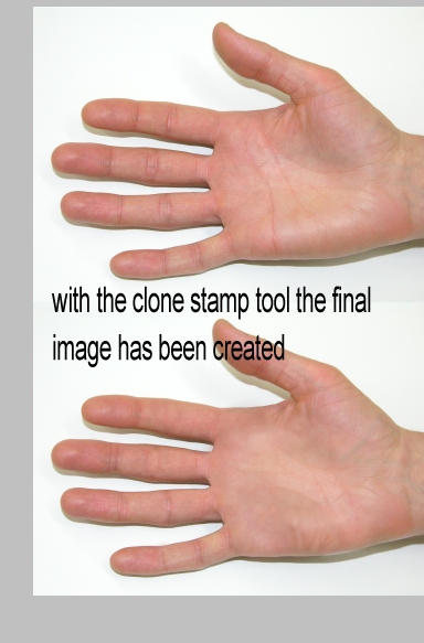 Creation of hands: Step 2