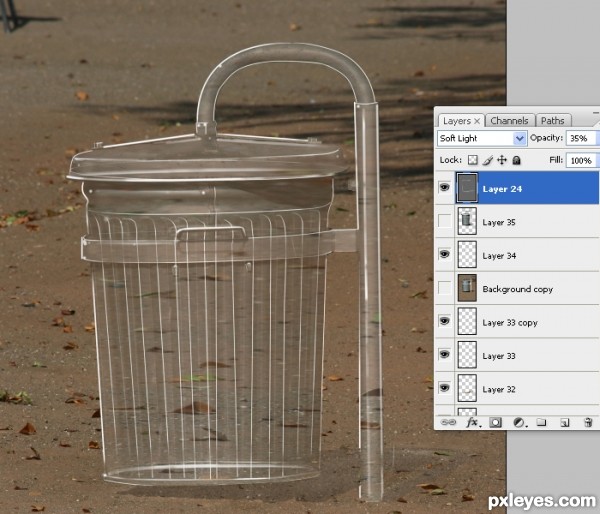 Creation of Glass Bin: Step 4