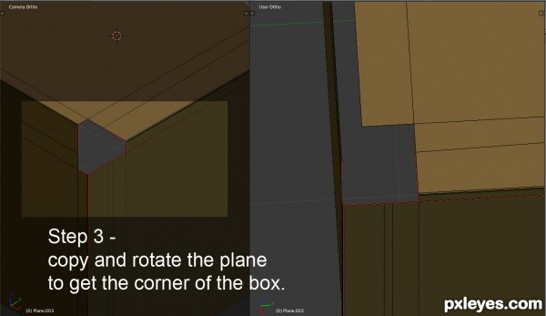 Creation of cat in a box with impossible corners: Step 3