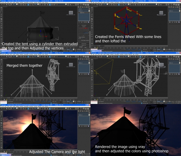 Creation of Fairground at Night: Step 1