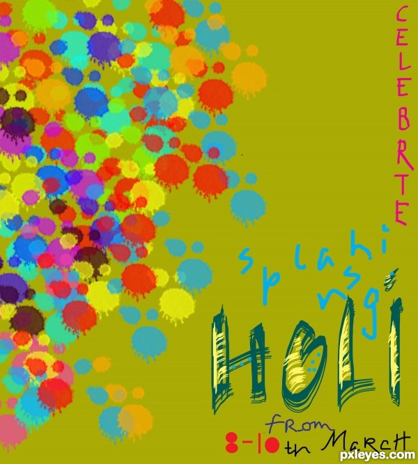 Creation of Holi Poster: Step 3