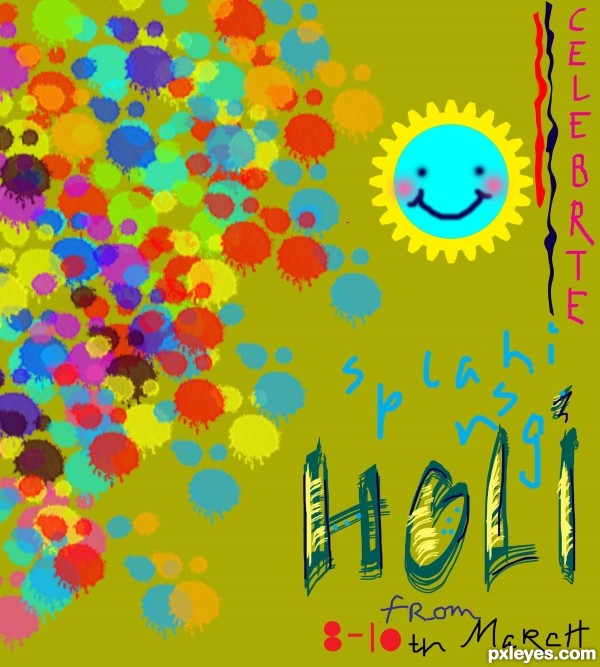 Creation of Holi Poster: Step 4