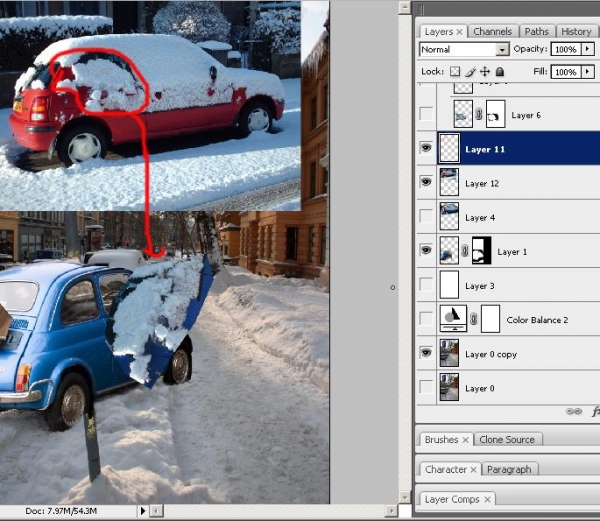 Creation of Car in snow: Step 2