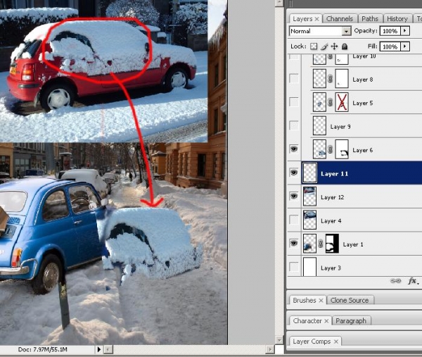 Creation of Car in snow: Step 3