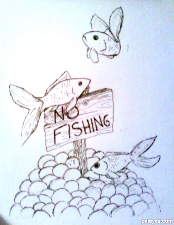 Creation of No Fishing!!: Step 1