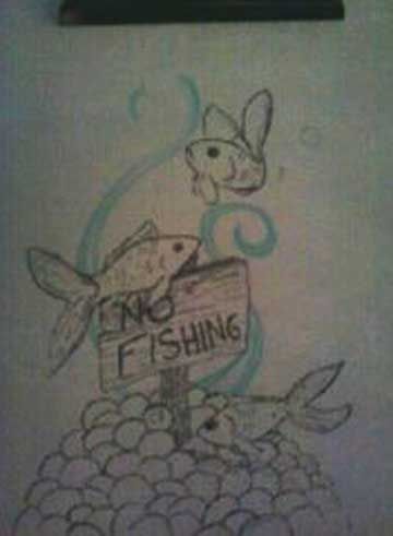 Creation of No Fishing!!: Step 2